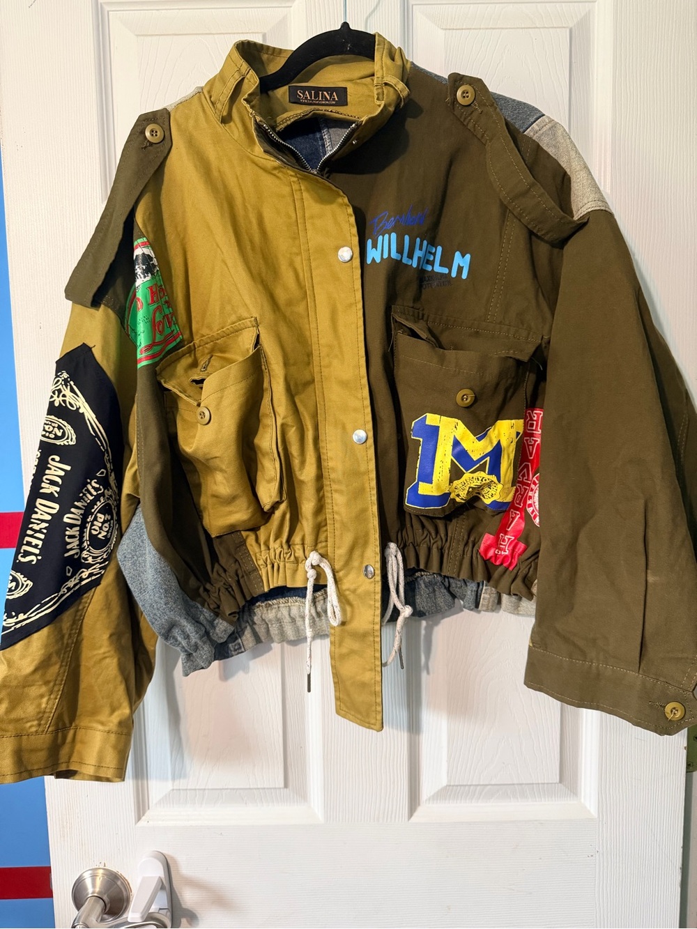 Salinas Olive & Khaki Patchwork Utility Jacket